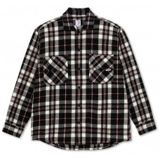 Camisa Manga Larga Polar Big Boy Flannel Overshirt Negra Blanca Roja